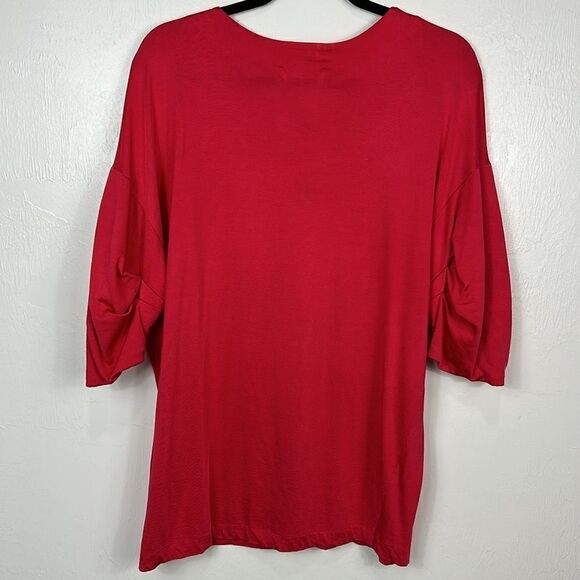 Jil Sander Pink Cotton Blend Gathered Mid Length Sleeve Top Size L - Picture 3 of 7
